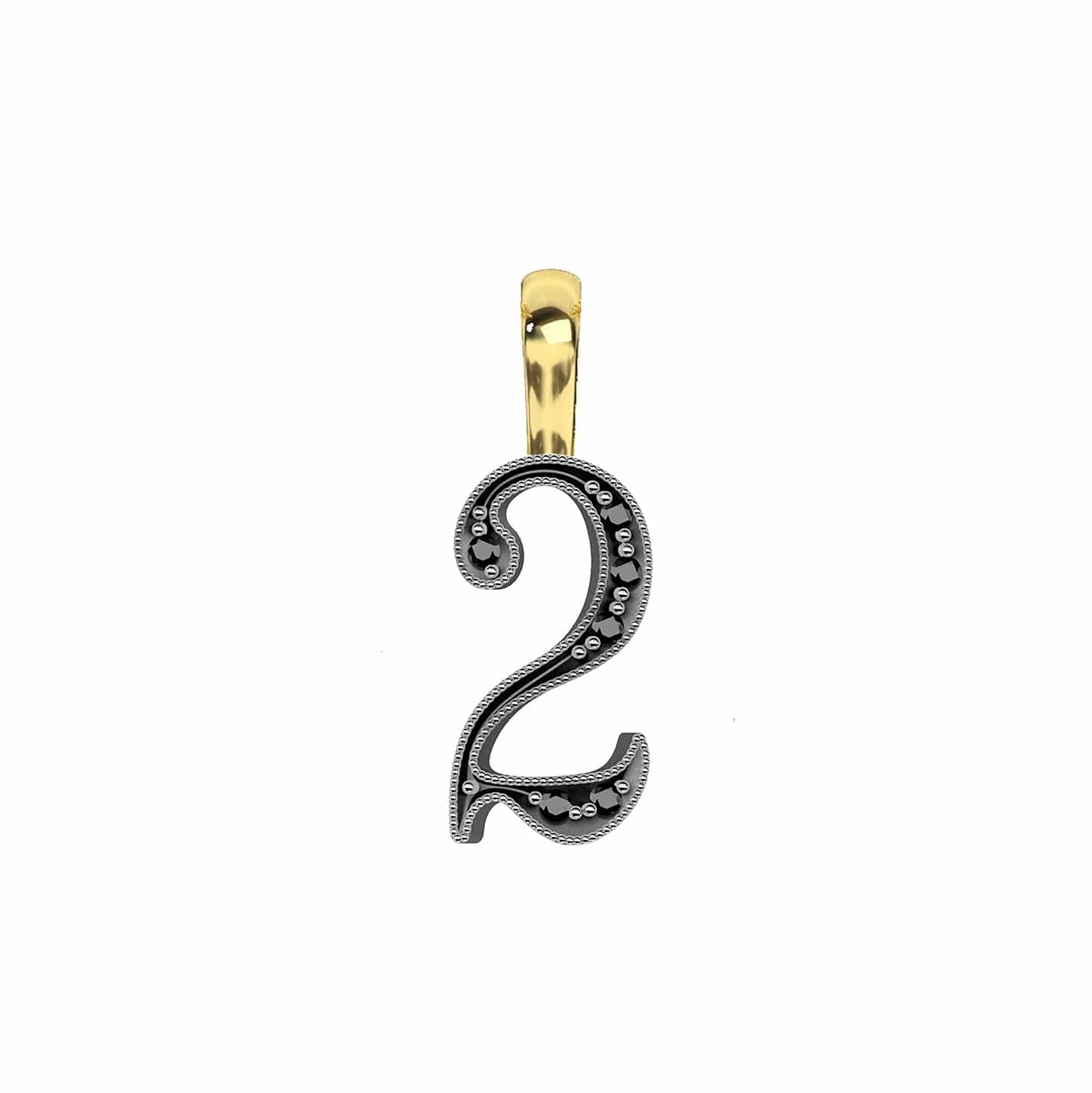 Jessie VE CHARMS Lucky Number 2 Charm Pendant