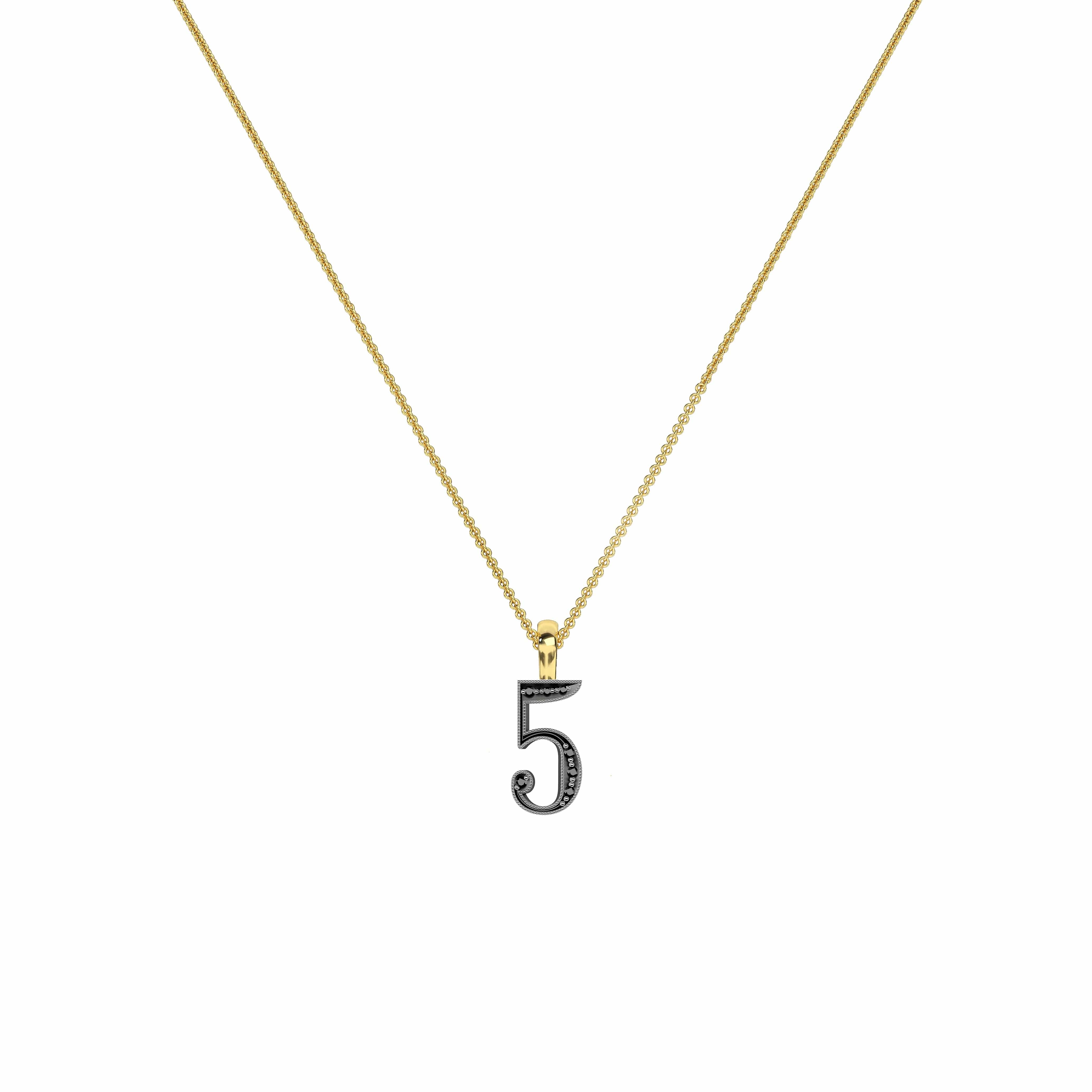 Jessie VE CHARMS Lucky Number 5 Charm Pendant
