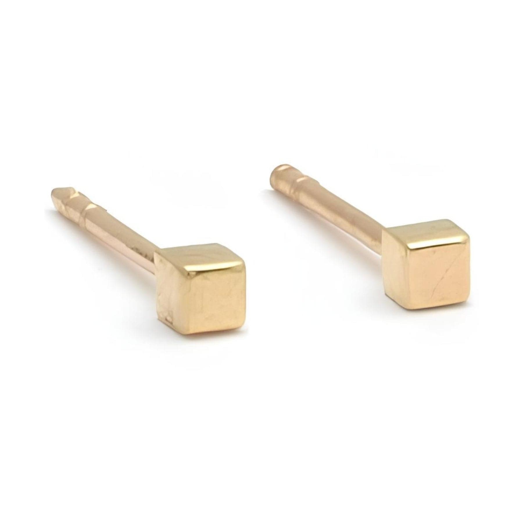 Curated Los Angeles EARRINGS Mini Gold Cube Studs