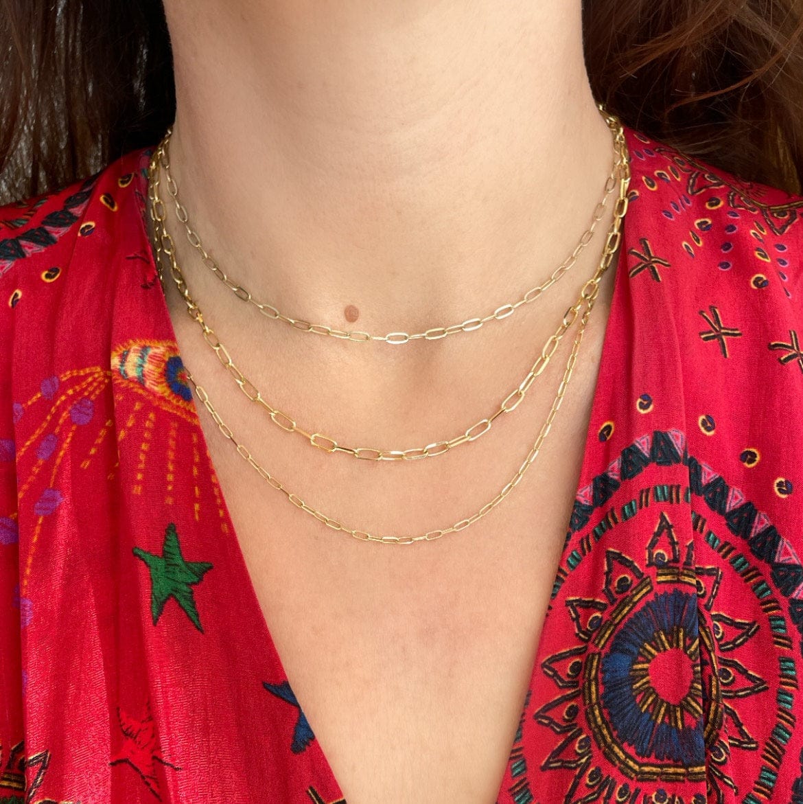 Curated Los Angeles NECKLACES Paper Clip Link Yellow Gold Chain