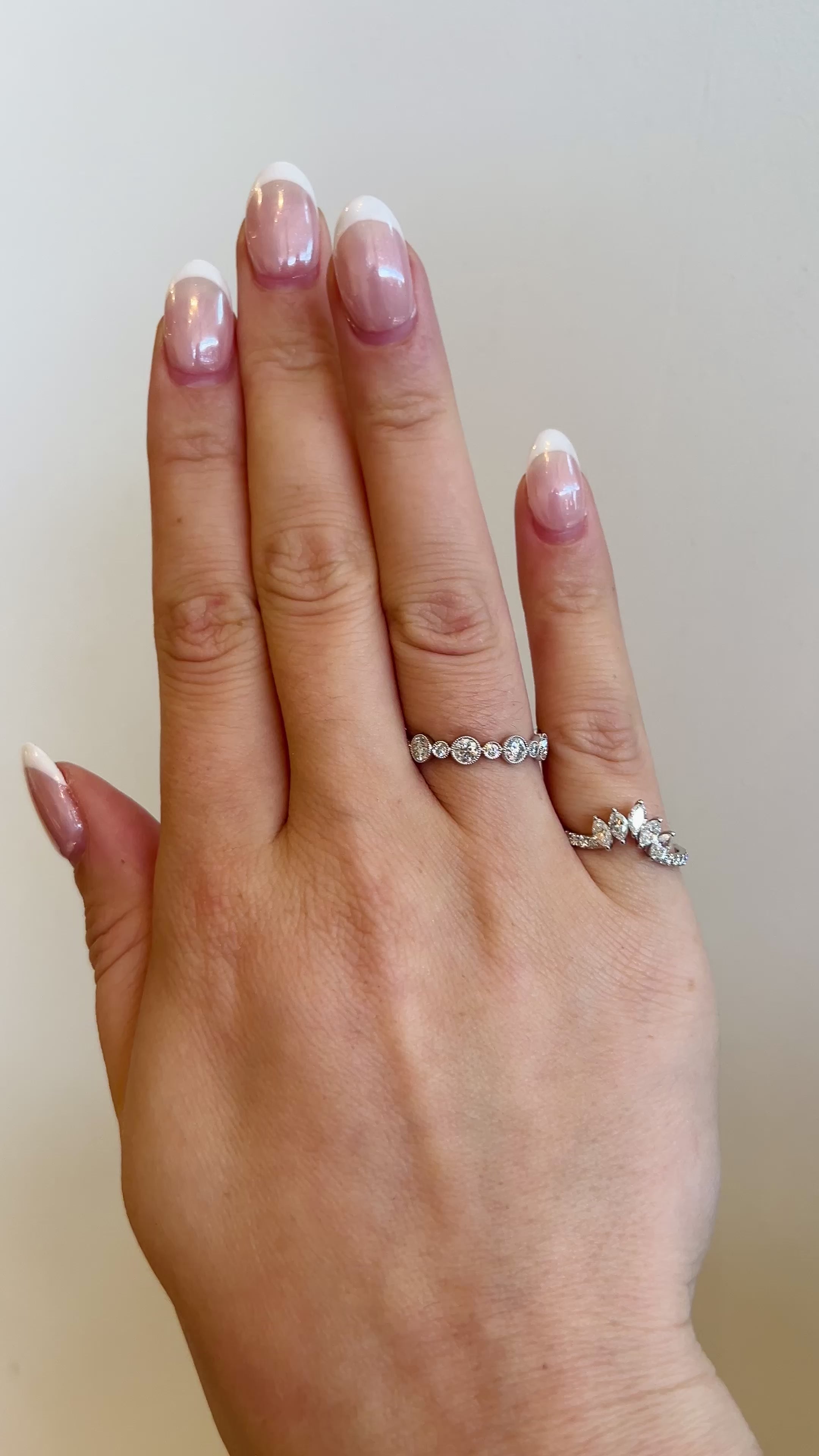 Large and Small Milgrain Diamond Eternity Ring