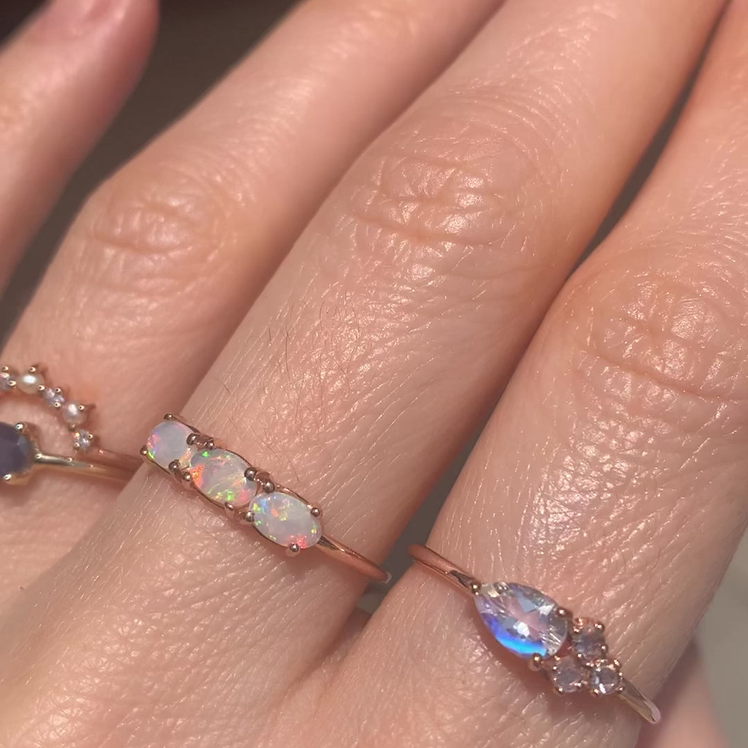Past Present Future Opal Ring