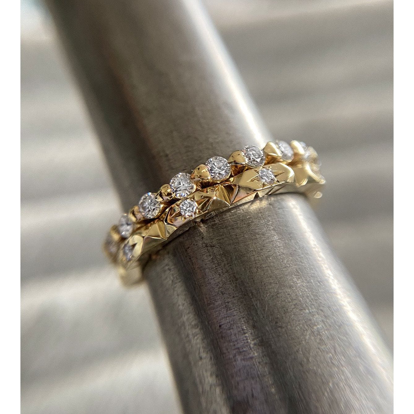 Jessie VE RINGS 5 Faceted Diamond Eternity Band
