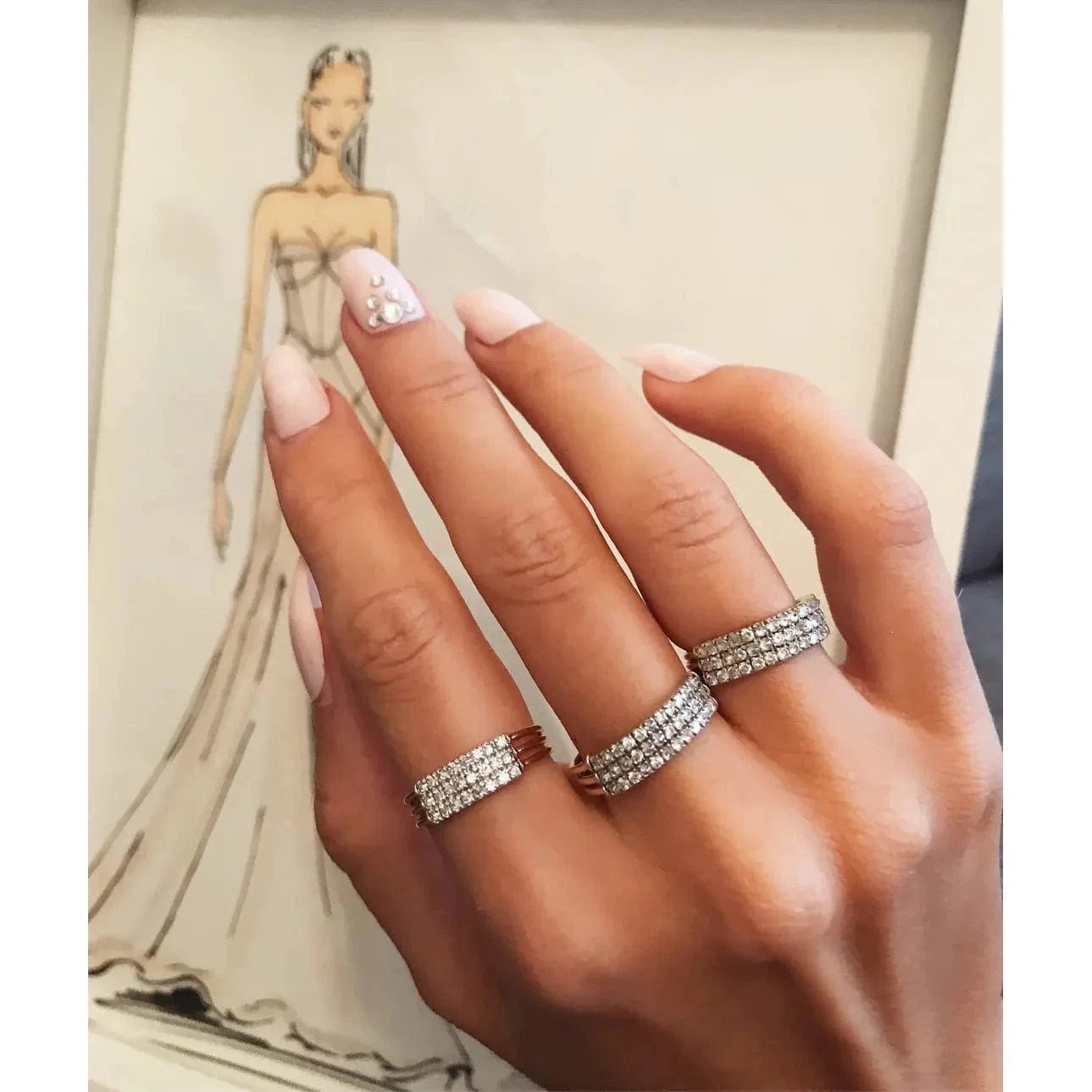 Jessie VE RINGS 5 Feel the Love Diamond Braille Ring