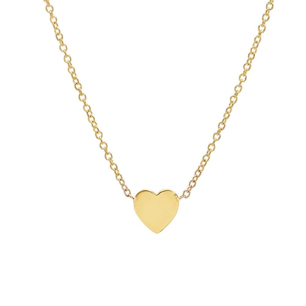 Small Flat Heart 14k Gold Chain Necklace - Curated Los Angeles