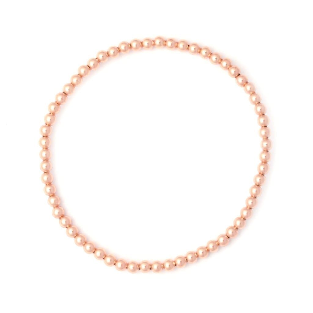 Karen Lazar 3mm Rose Gold Bead Layering Bracelet - Curated Los Angeles