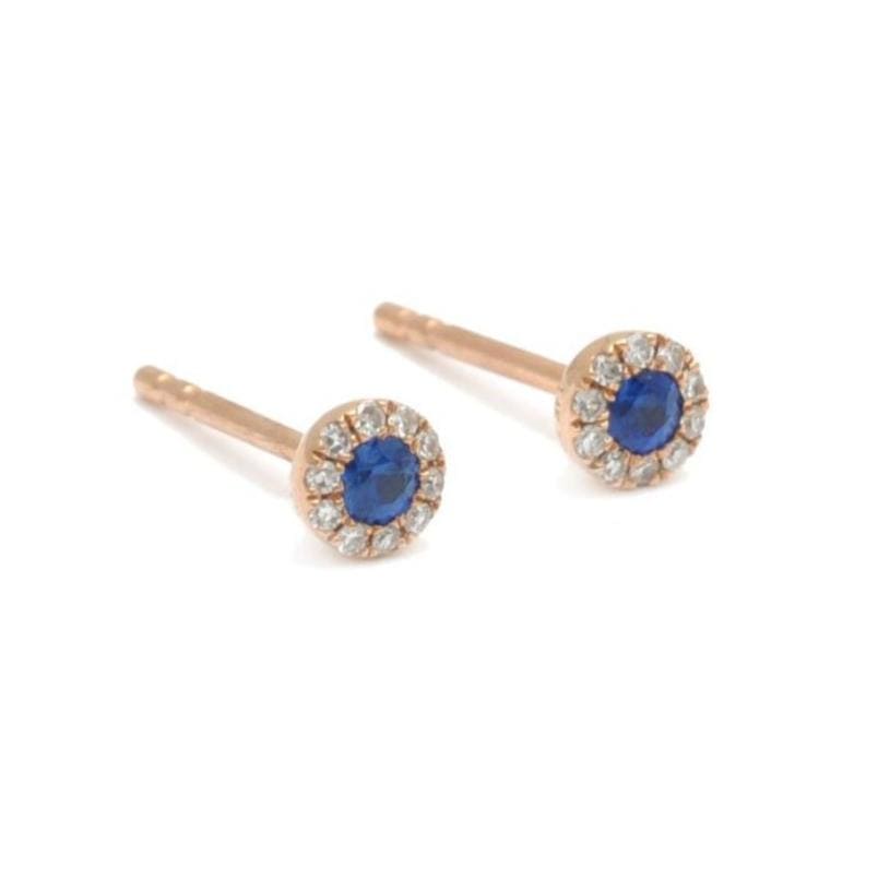 gold sapphire diamond circle earrings