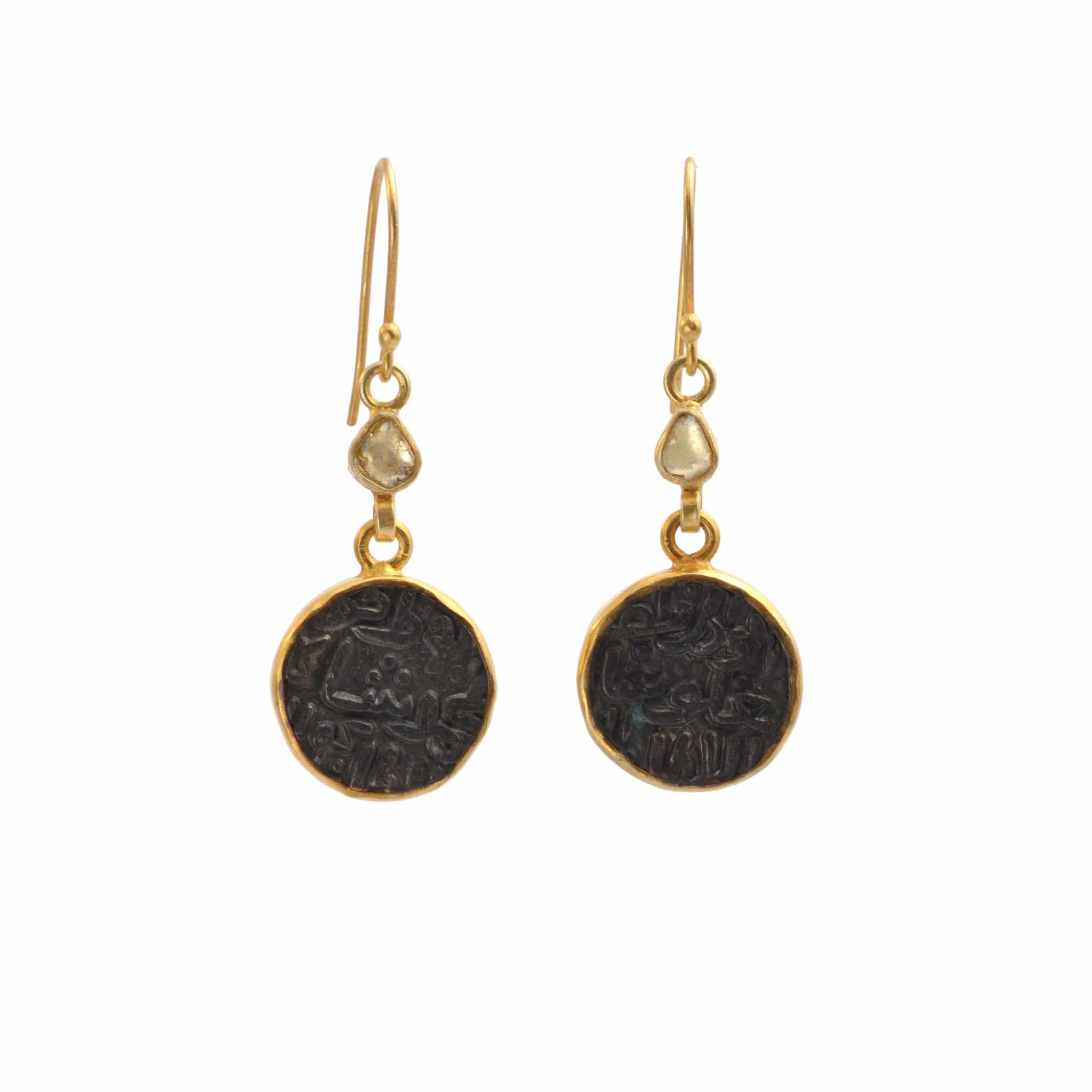 Old Coin Diamond Earrings - Curated Los Angeles