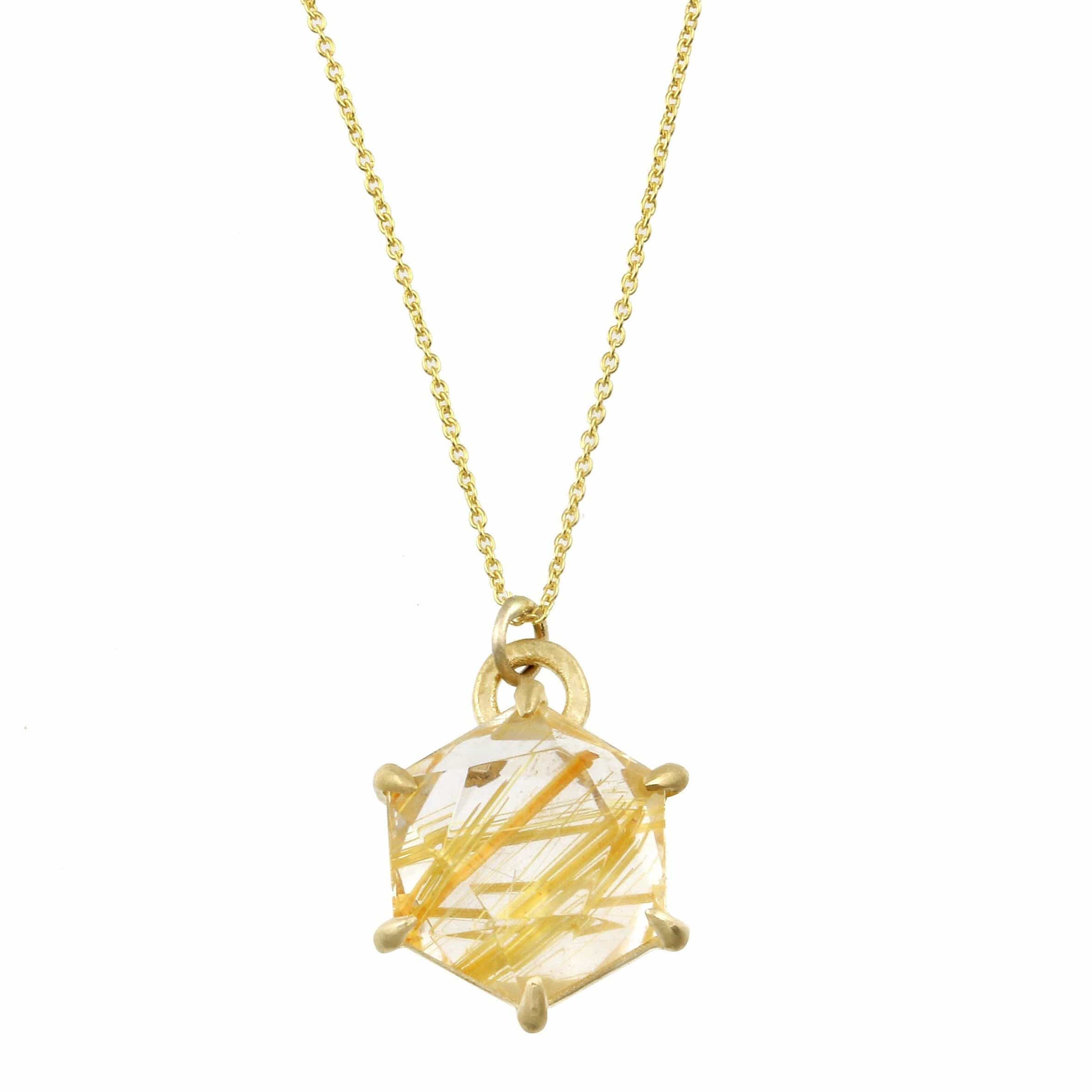 Golden Rutile Quartz Necklace