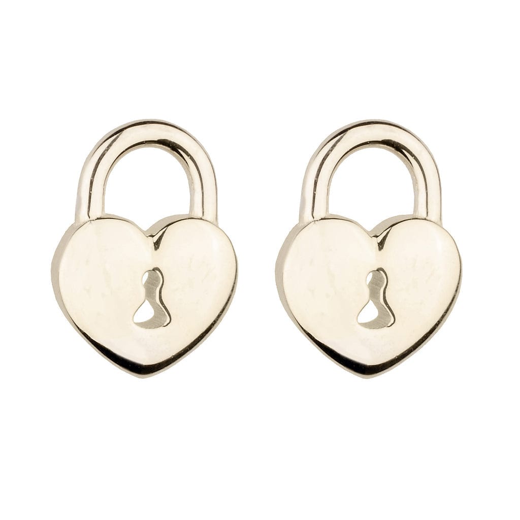 Lee Jones EARRINGS Tiny Gold Heart Padlock Stud Earrings