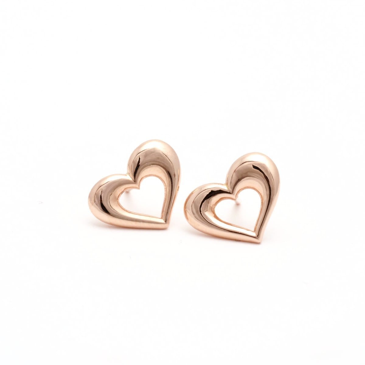 Puffy Heart 18K Rose Gold Earrings - Elizabeth Jane Atelier