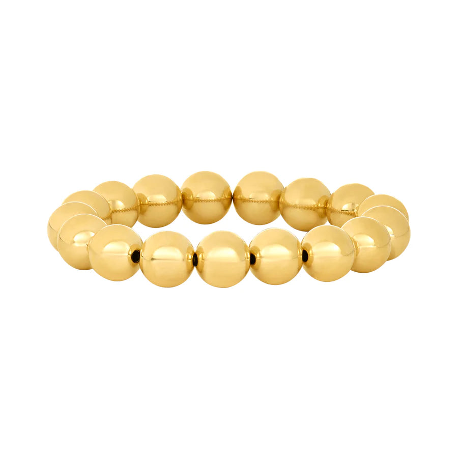 10mm Yellow Gold Bead Bracelet