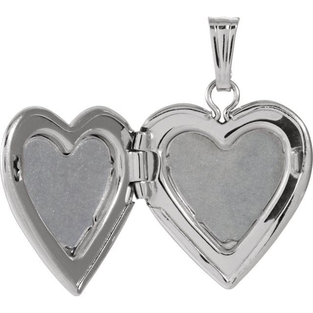 Curated Los Angeles 14K White Gold .010 CT Natural Diamond Heart Locket