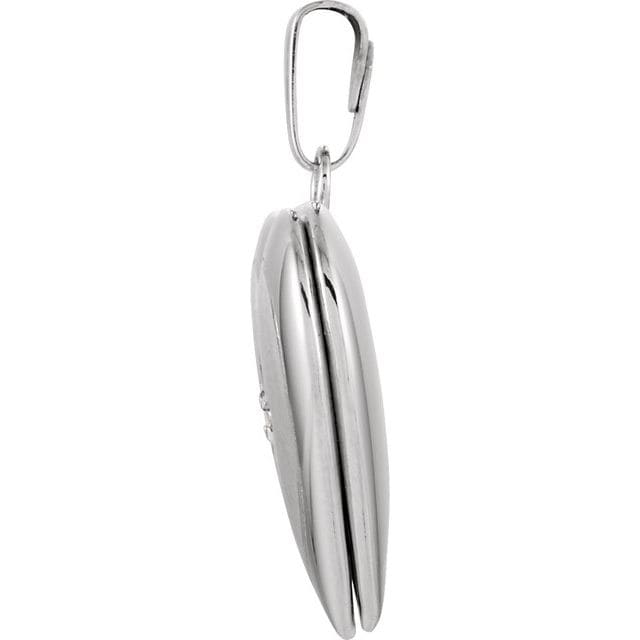 Curated Los Angeles 14K White Gold .010 CT Natural Diamond Heart Locket