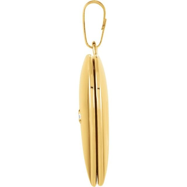 Stuller 14K Yellow Gold .02 CT Natural Diamond Heart Locket