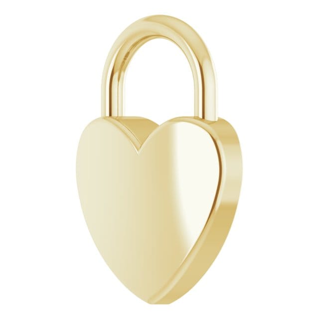 Curated Los Angeles 14K Yellow Gold Engravable Heart Lock 16-18 Necklace