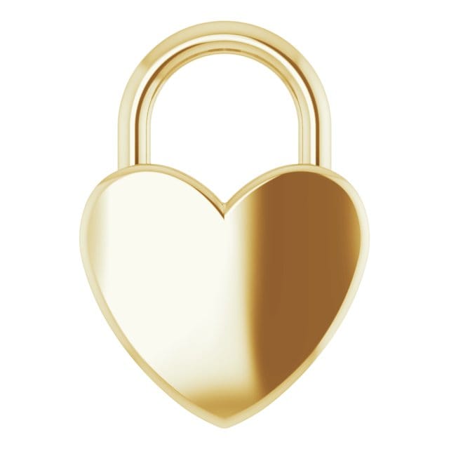 Curated Los Angeles No Engraving / 14K Yellow Gold 14K Yellow Gold Engravable Heart Lock 16-18 Necklace