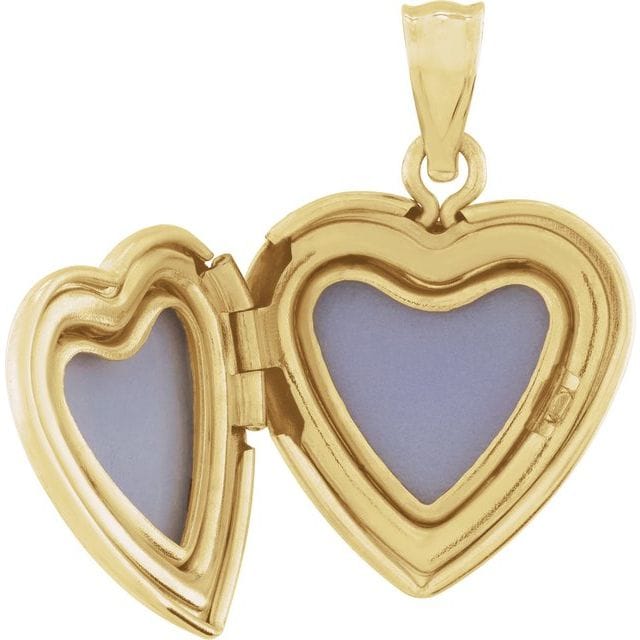 Stuller 14K Yellow Gold Heart Locket Pendant with Polished Fine Finish
