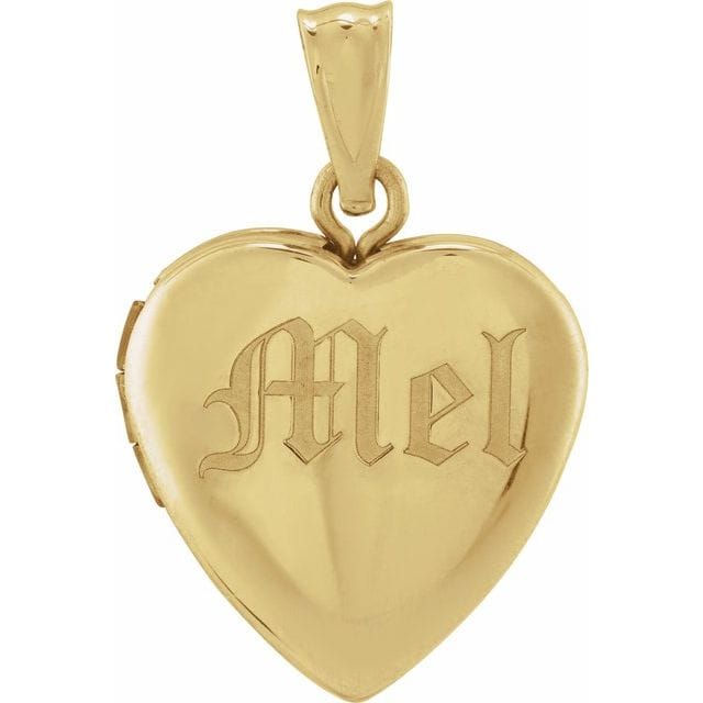 Stuller 14K Yellow Gold Heart Locket Pendant with Polished Fine Finish