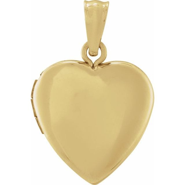 Stuller 14K Yellow Gold Heart Locket Pendant with Polished Fine Finish
