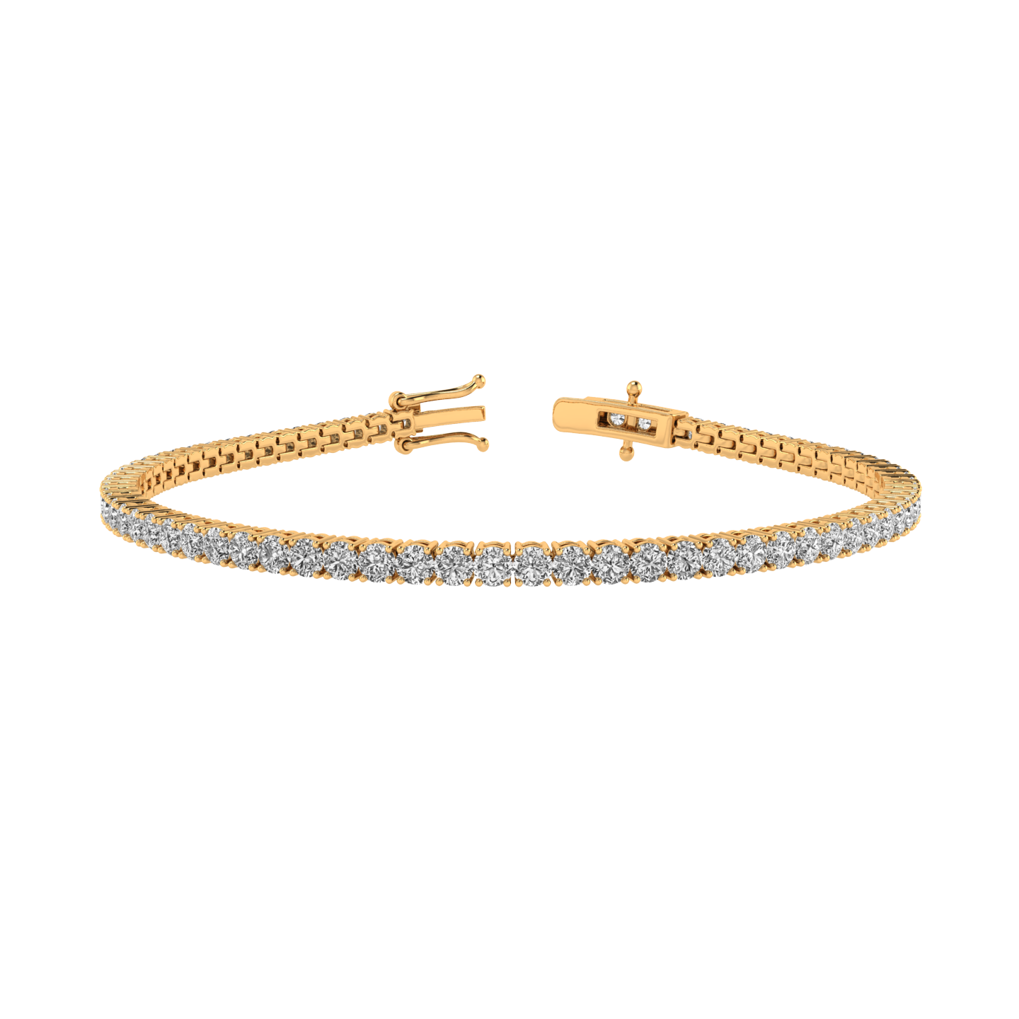 4 Carat Lab Diamond Tennis Bracelet Yellow Gold