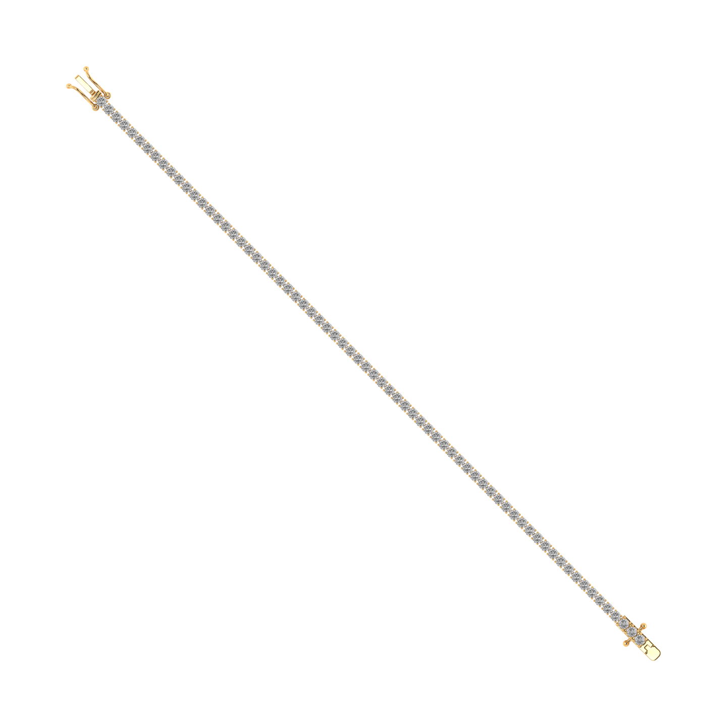 4 Carat Lab Diamond Tennis Bracelet Yellow Gold