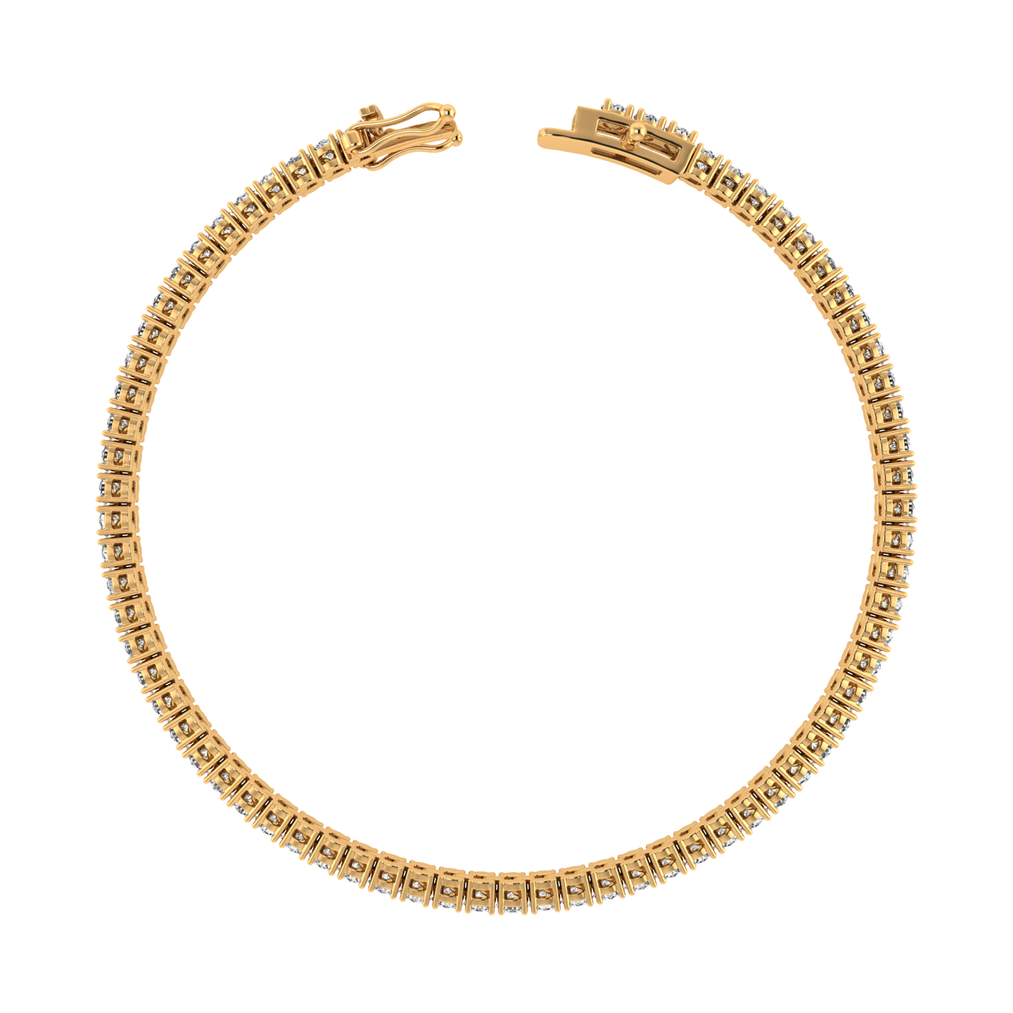 4 Carat Lab Diamond Tennis Bracelet Yellow Gold