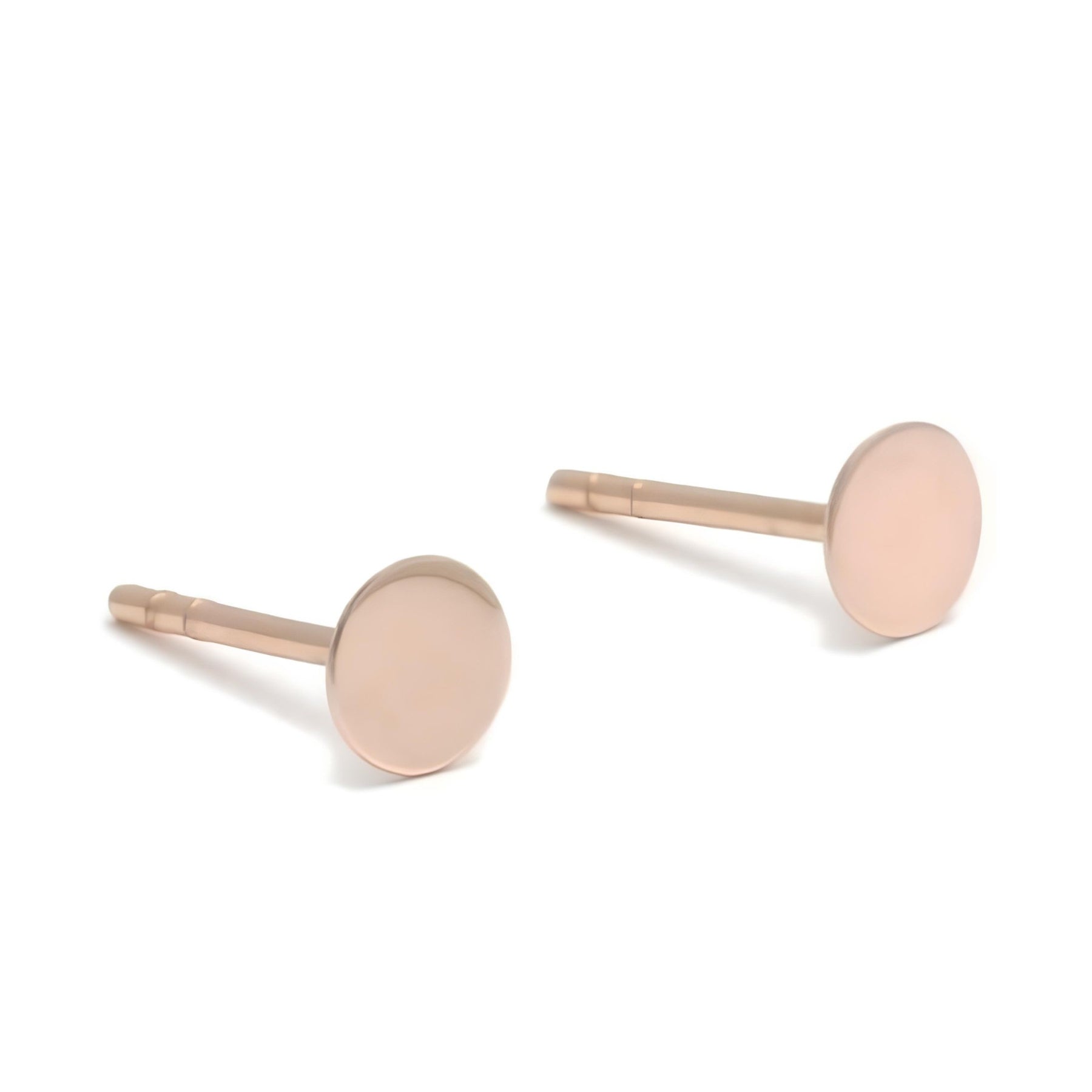 Rose Gold Flat Circle Studs