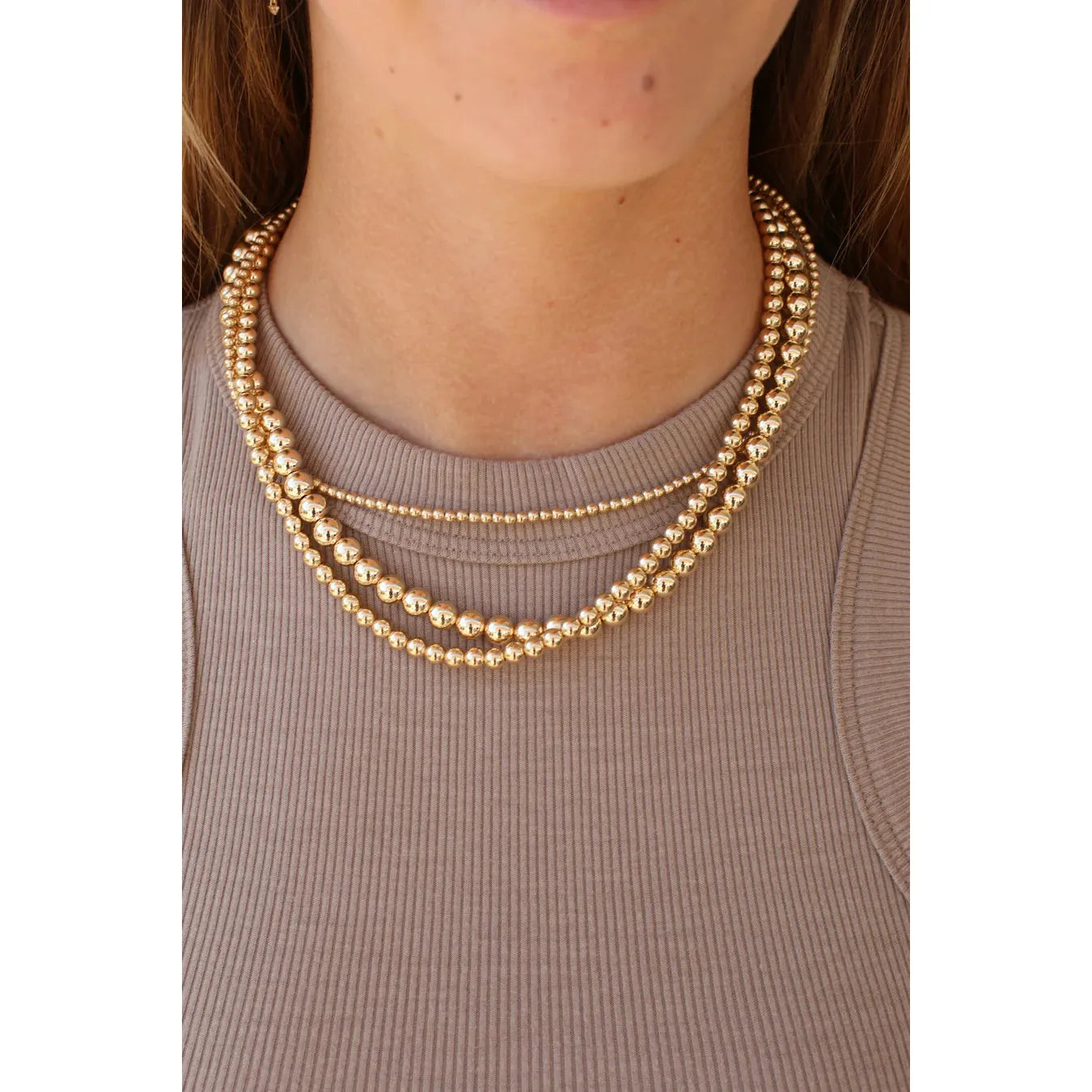 5MM SIGNATURE GOLD BEADED NECKLACE