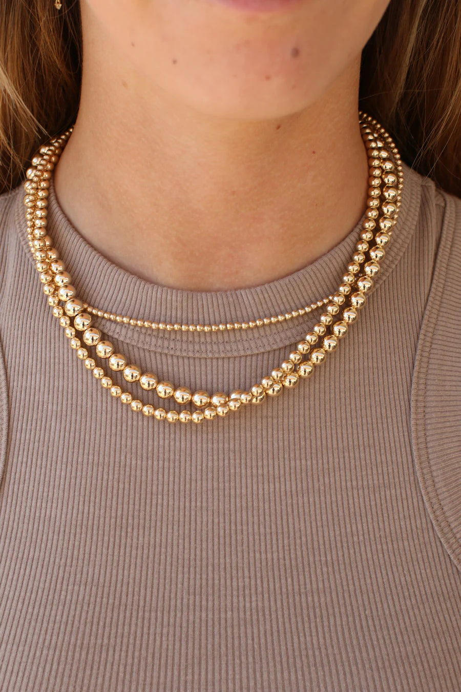 5MM SIGNATURE GOLD BEADED NECKLACE