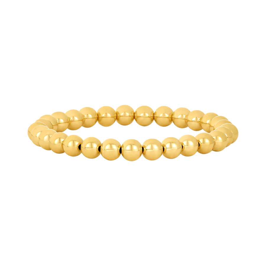 6mm Yellow Gold Bead Bracelet