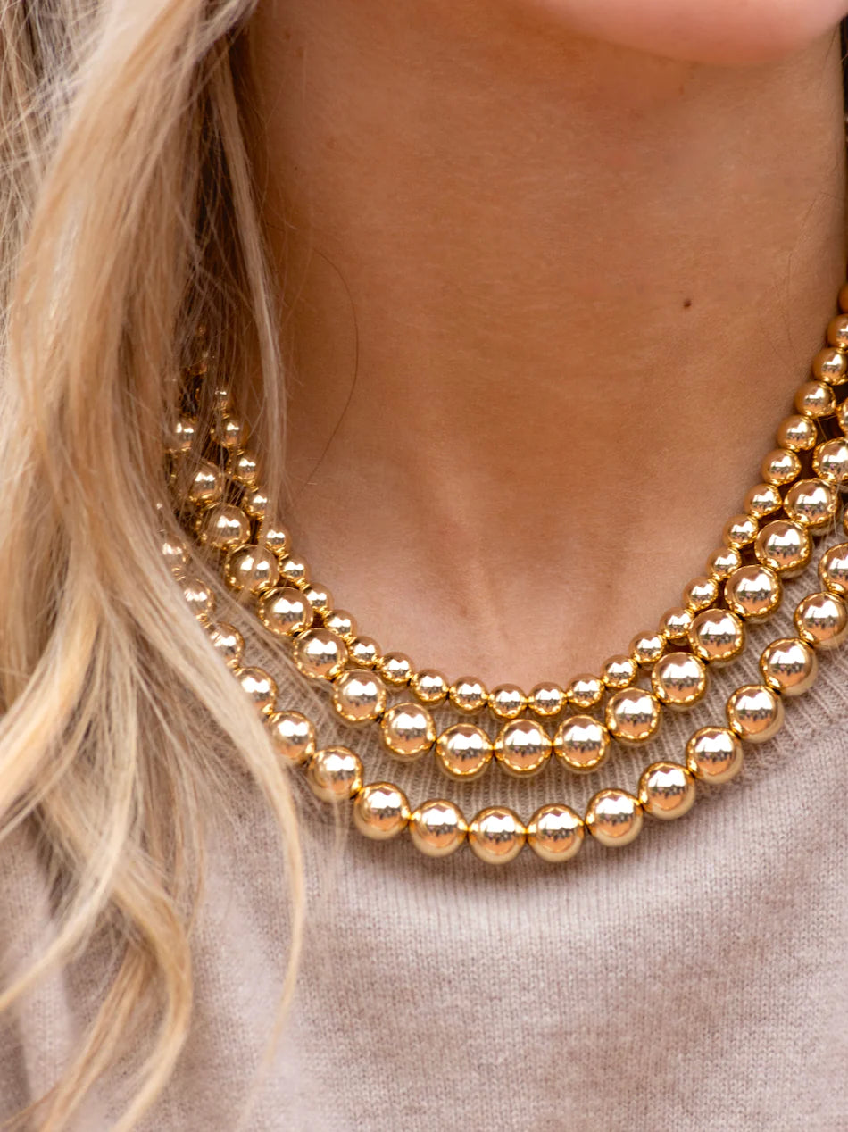 7MM SIGNATURE GOLD BEADED NECKLACE
