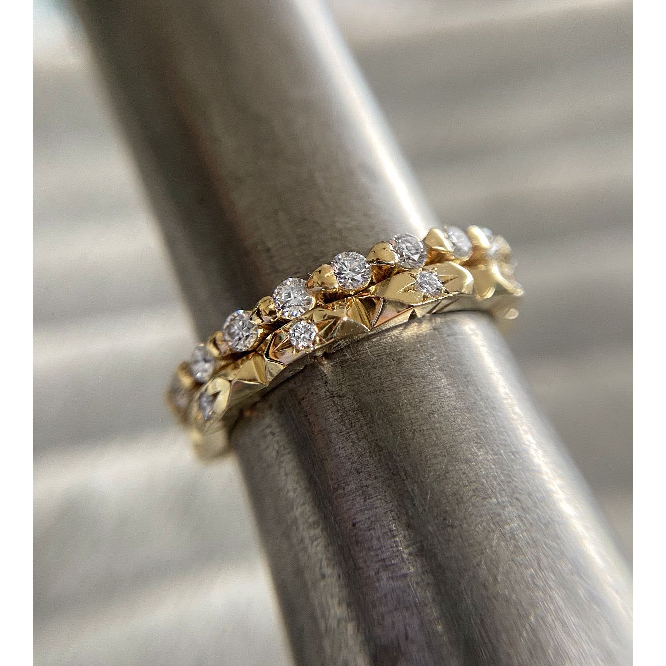 Faceted Diamond Eternity Band