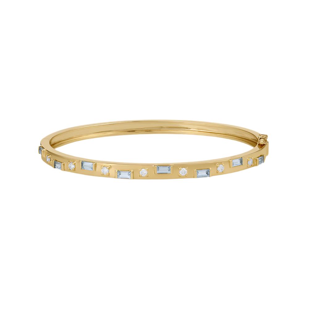 Geo Blue Topaz Diamond Bangle
