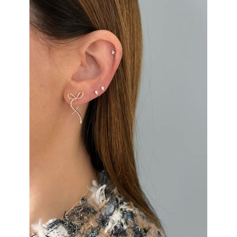 Peek-a-Boo Diamond Bow Earrings