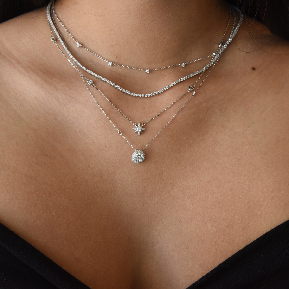 North Star Diamond Charm Necklace