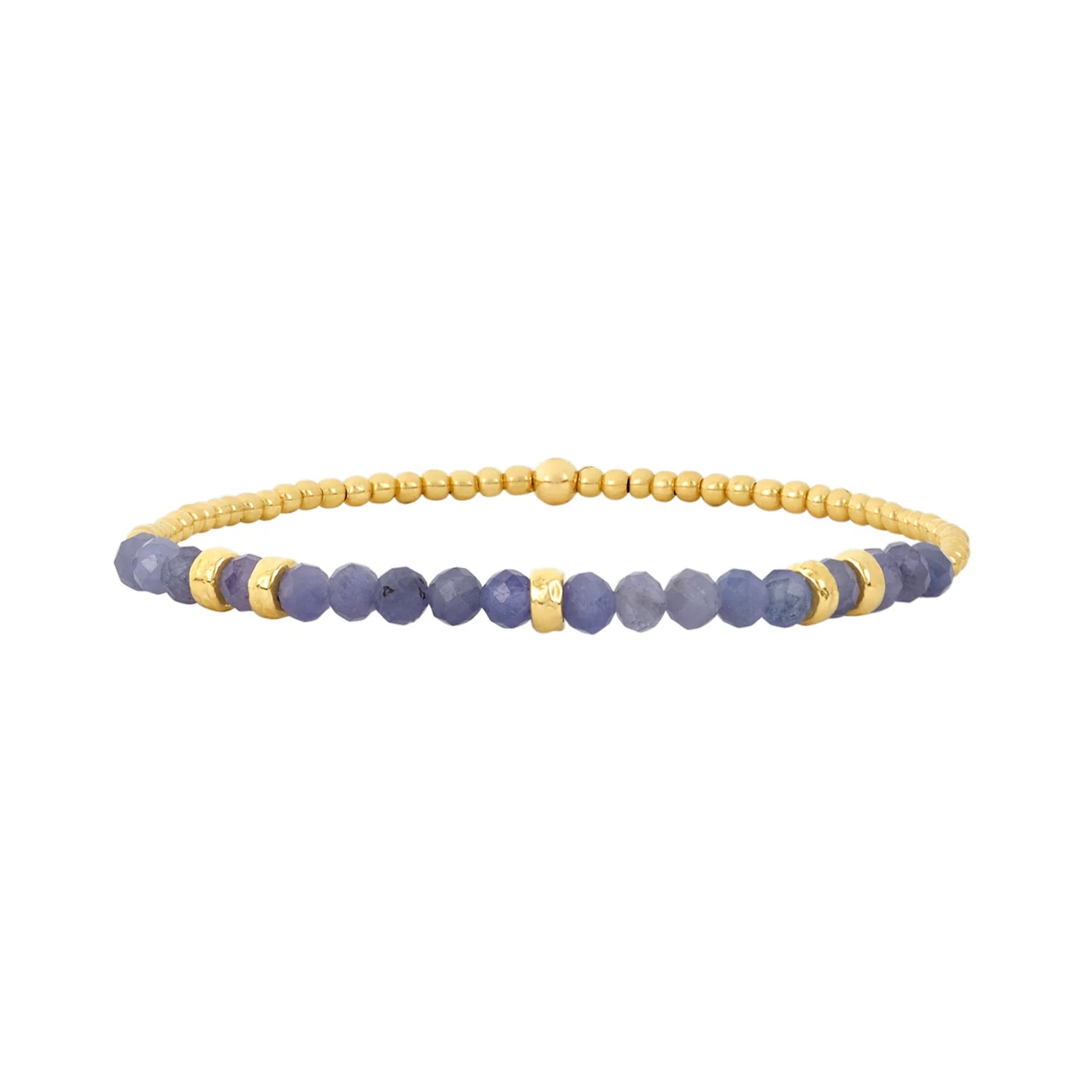 2mm Tanzanite and Rondelle Birthstone Bracelet