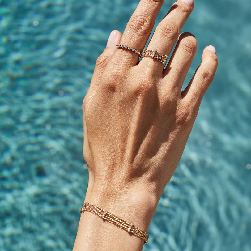 Diamond Bar Mesh Ring