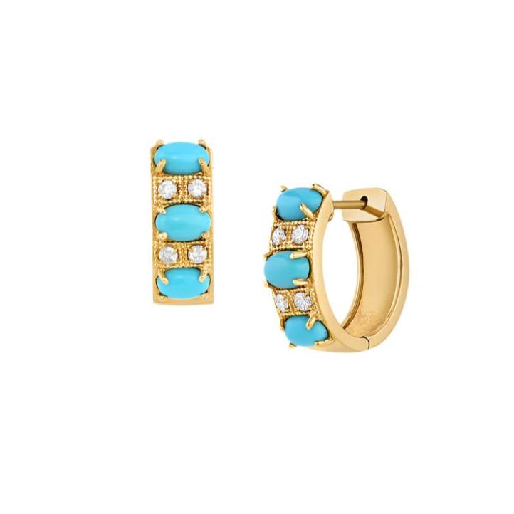 Roberta Turquoise Huggies Earrings