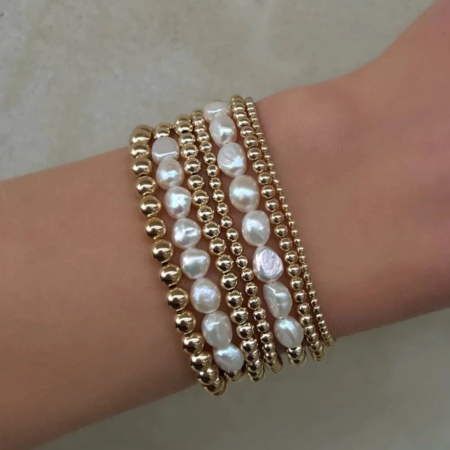 4MM SIGNATURE BRACELET WITH BAROQUE PEARLS