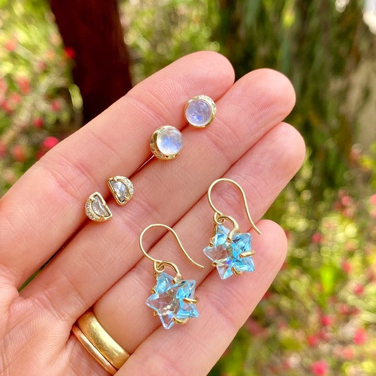 Starry Night Blue Topaz Earrings