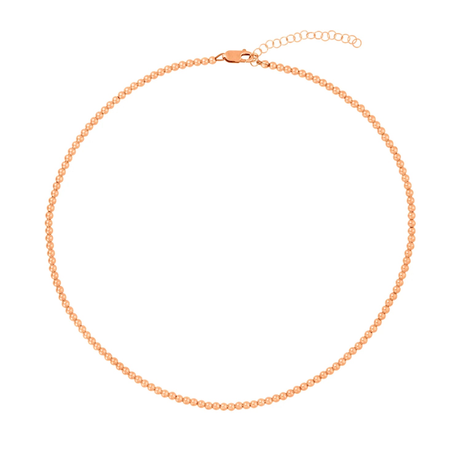 3MM SIGNATURE ROSE GOLD BEADED NECKLACE
