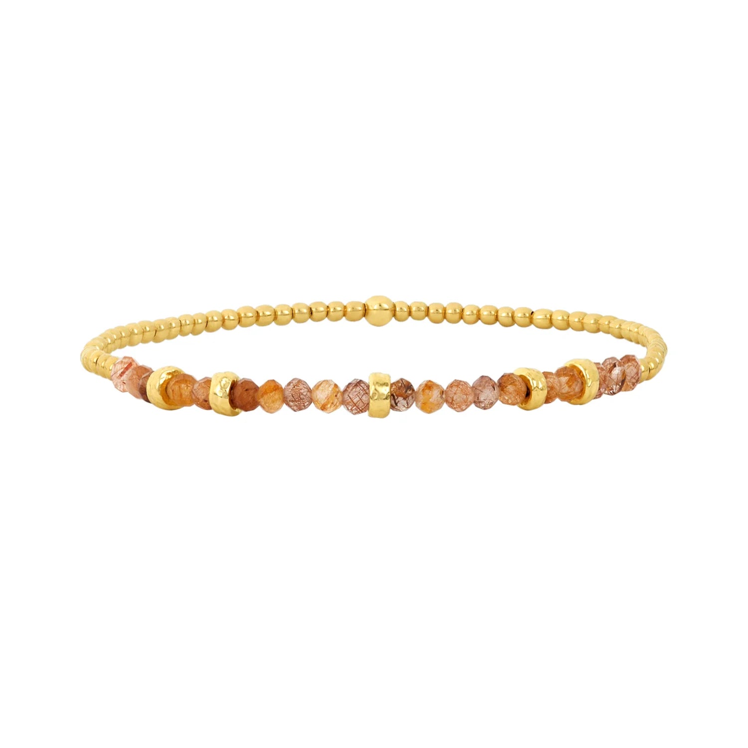 2mm Citrine and Rondelle Birthstone Bracelet