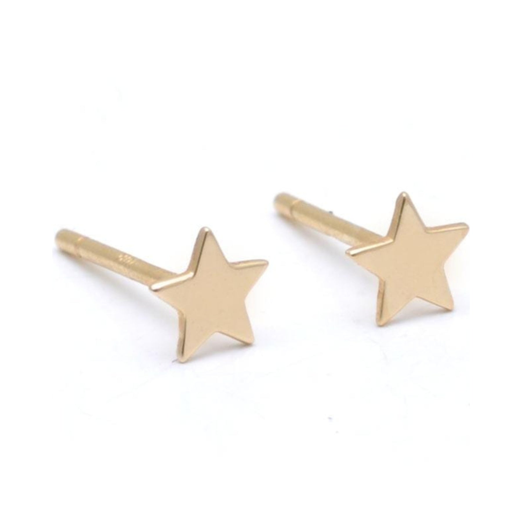 Small Star Yellow Gold Studs