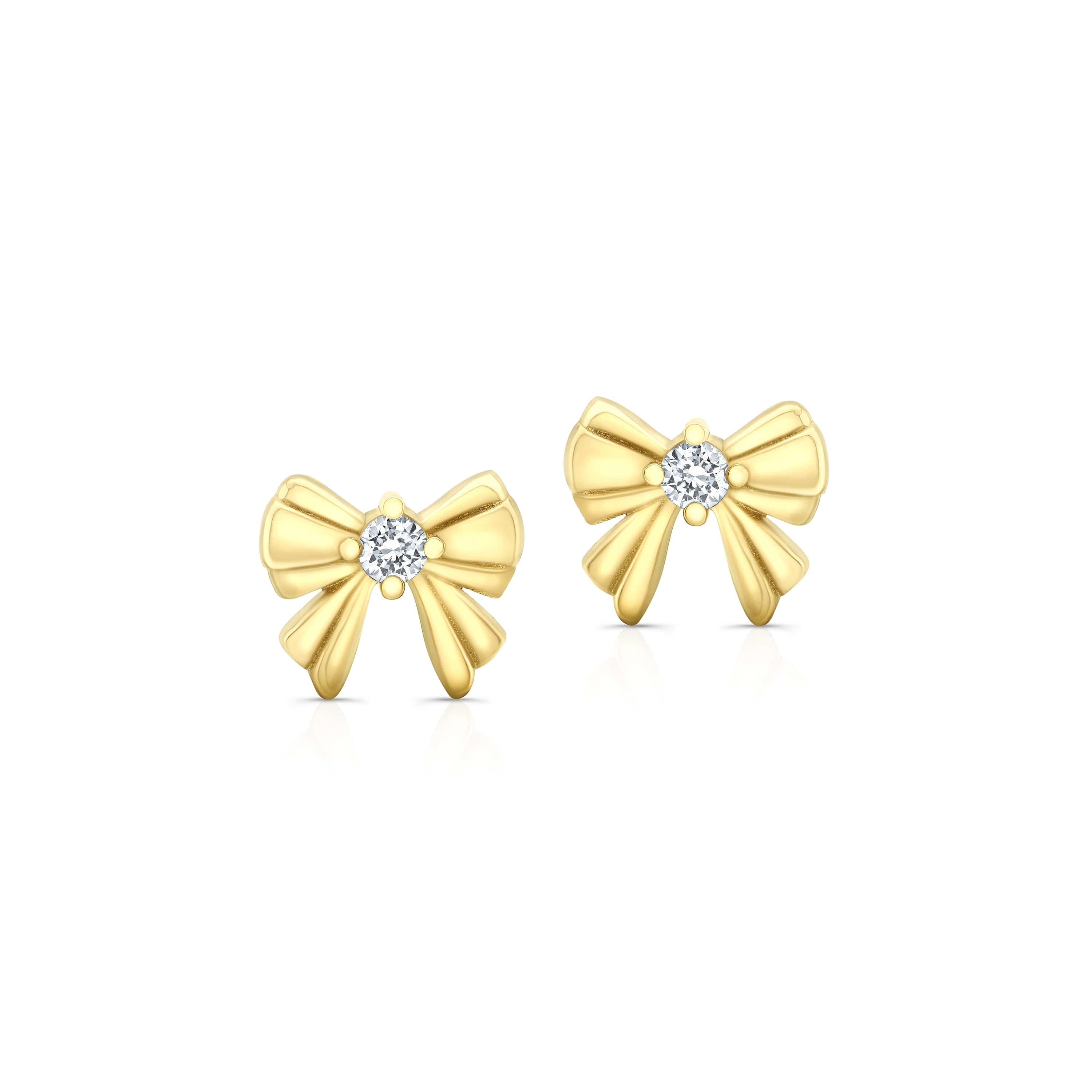 Carter Eve Jewelry 14K Yellow Gold Audrey Bow Studs