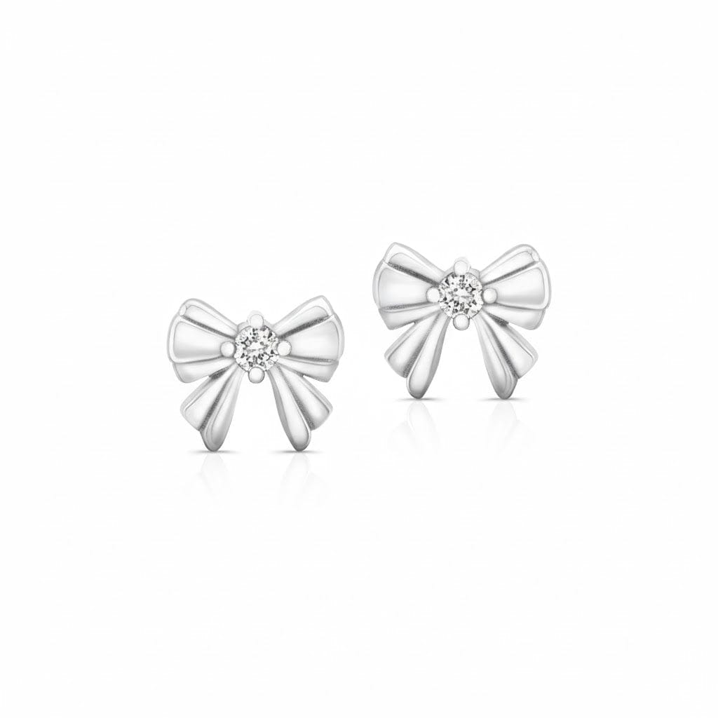 Carter Eve Jewelry 14K White Gold Audrey Bow Studs