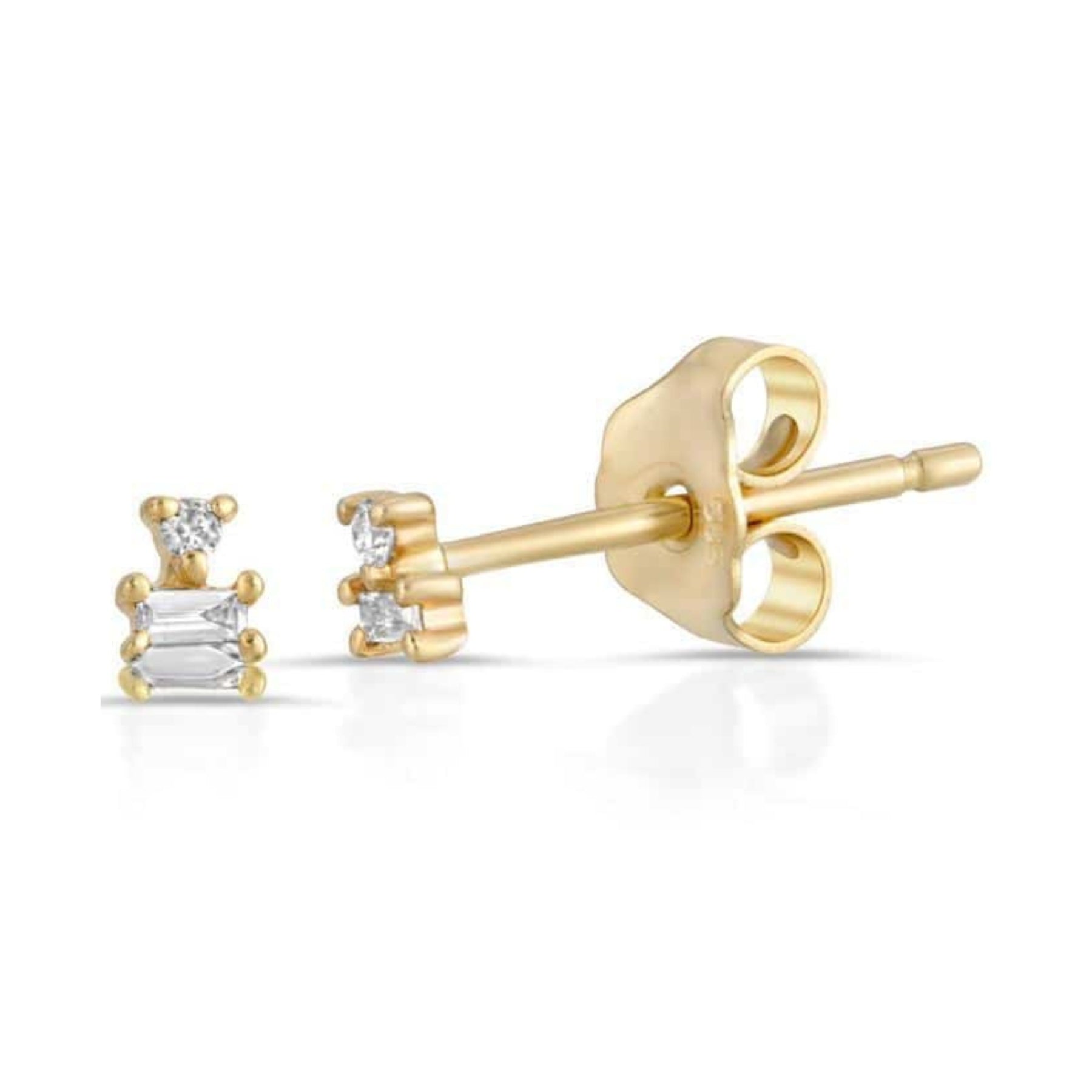 Baguette Cluster Diamond Earrings