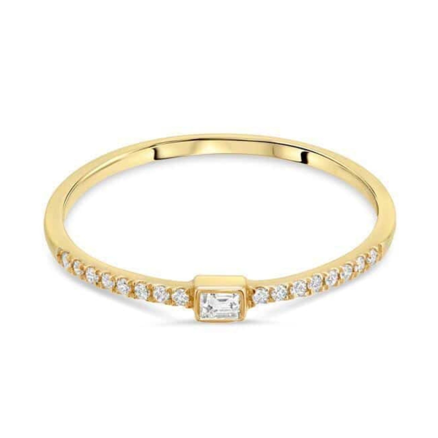 Bezel Baguette Pave Band