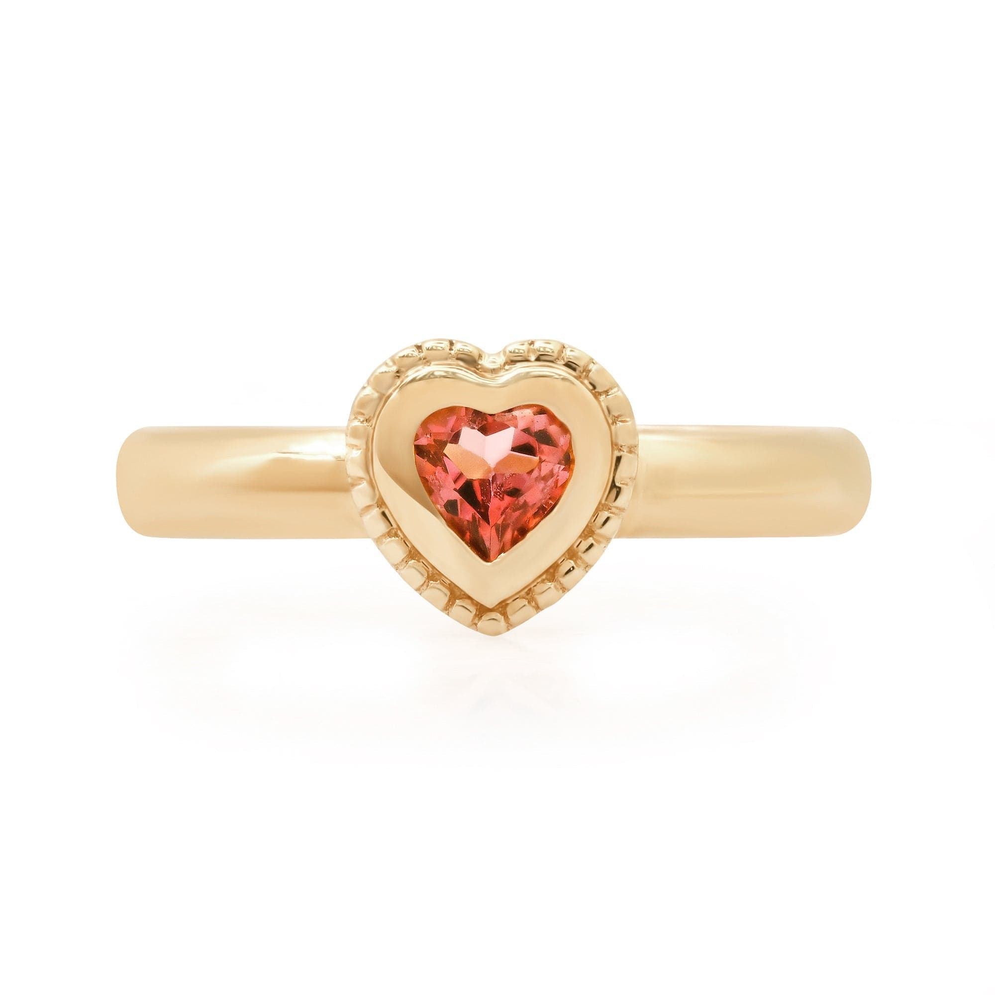 Mason Grace Jewelry Bold Pink tourmaline heart Bezel Ring