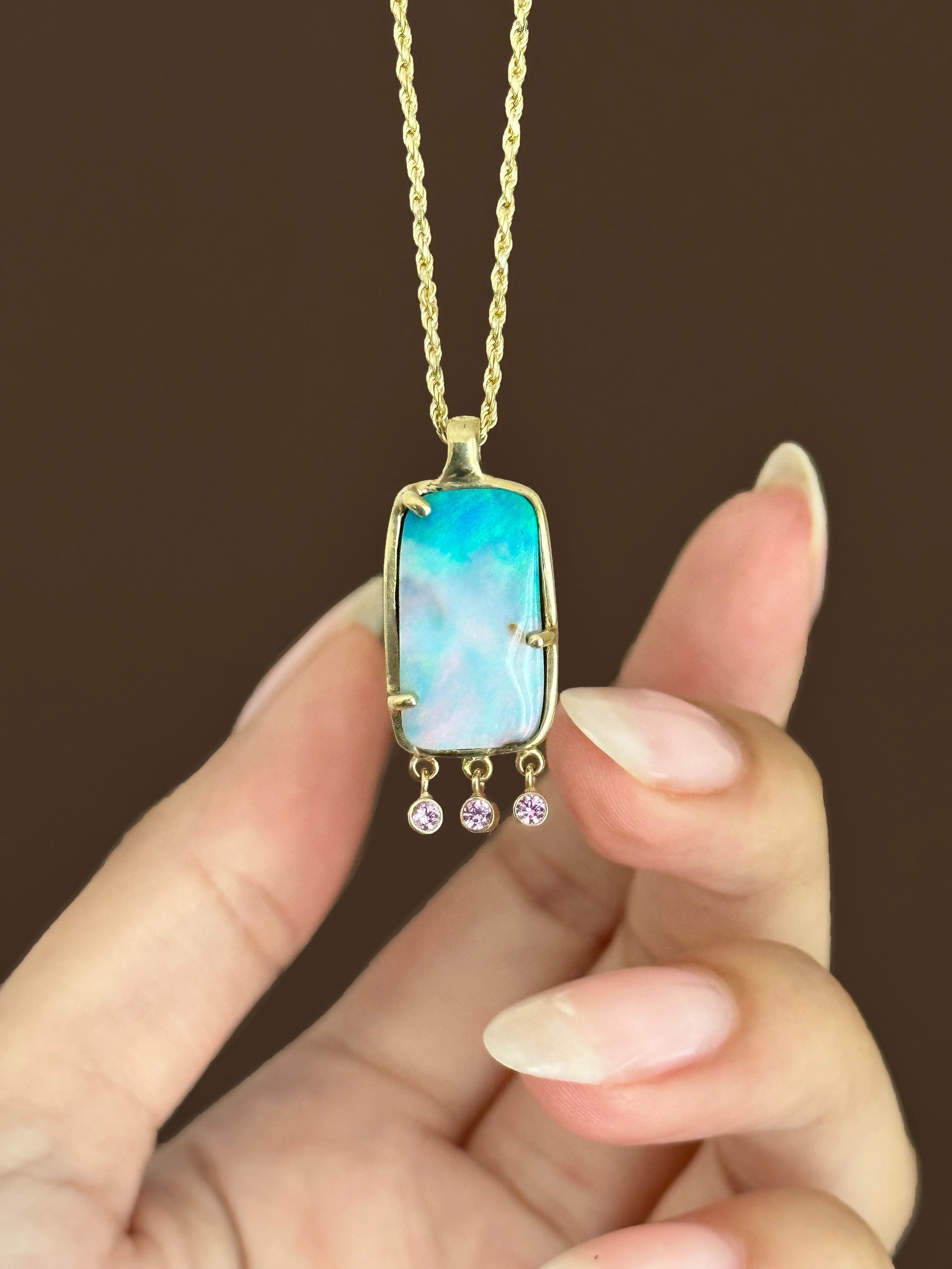 Sublimity boulder opal & pink sapphire